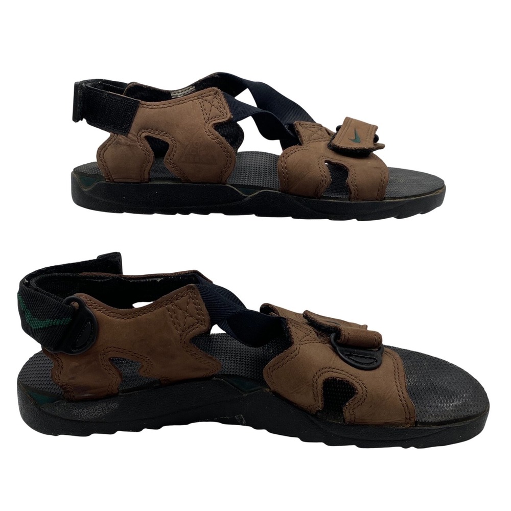 Nike ACG Air Deschutz Strappy Sandals Mens 10 10.5 Brown Leather Shoes Read
